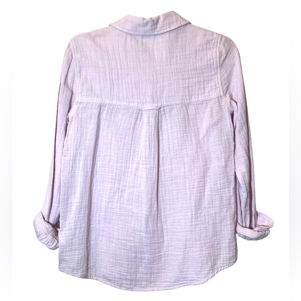 BeachLunchLounge 100% Cotton Alessia Long Sleeve Button Front Shirt Sz XS Lilac - Picture 3 of 9